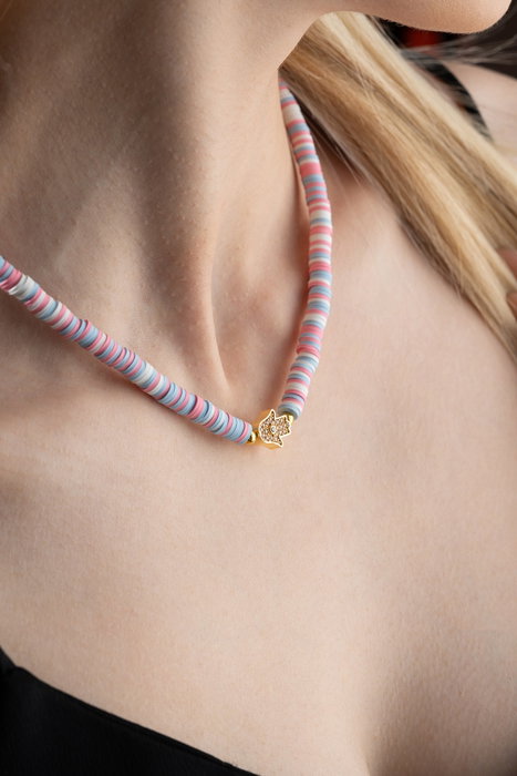 Heliophilia Silver Collar KL-0877 Multicolor con Colgante de Metal Heliophilia Silver Collar KL-0877 Multicolor con Colgante de Metal